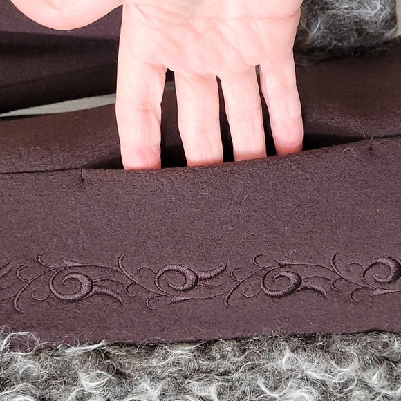 AK ANNE KLEIN | Mohair Trimmed Wool Coat - Small - Picture 5 of 9